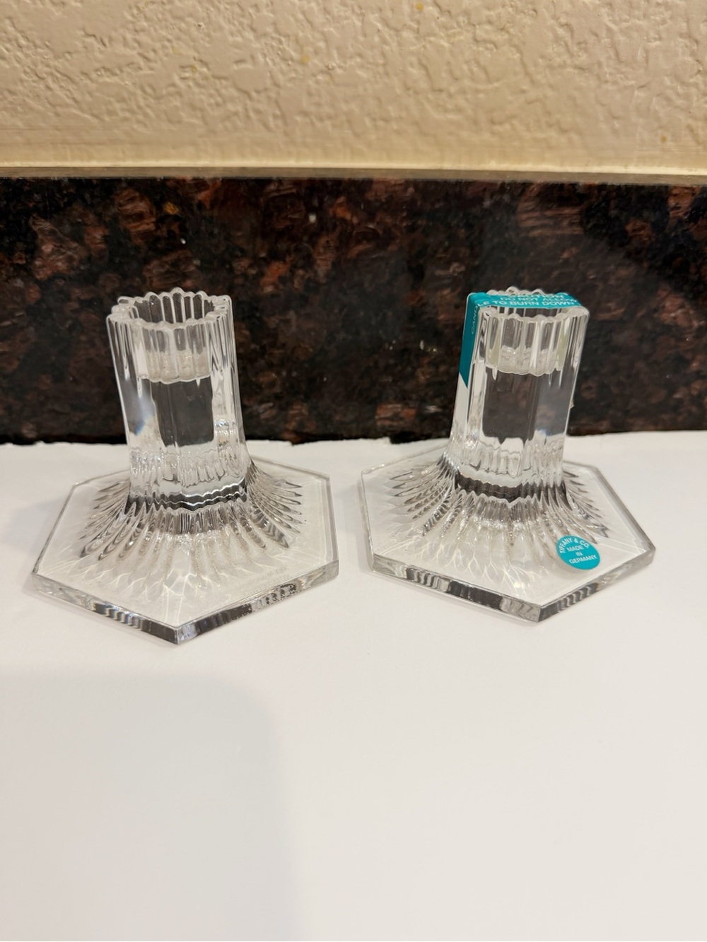 Tiffany & Co. Louis Comfort Tiffany Collection Crystal Candle Holders 1992 New